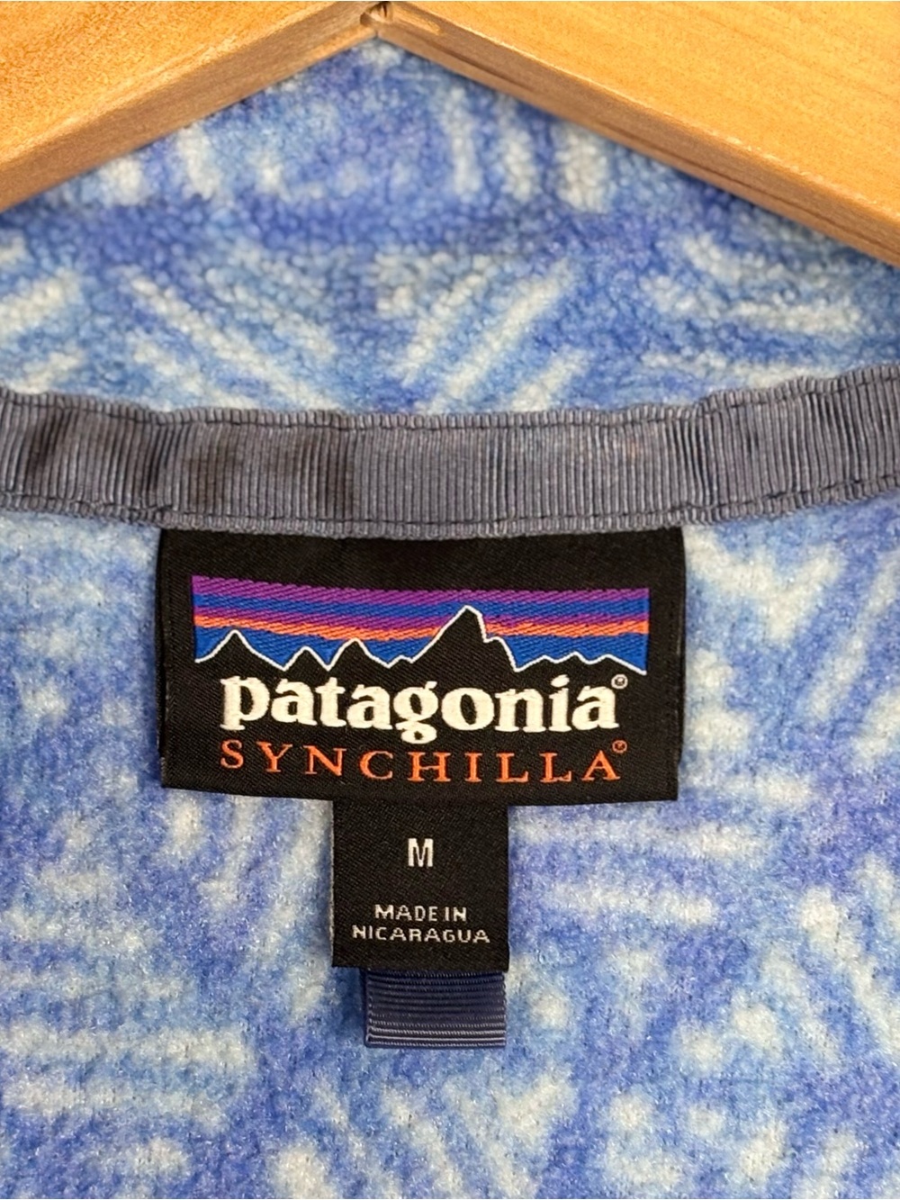 Patagonia Synchilla Snap-T Fleece Pullover Blue Print M 25455 SP18 - Picture 2 of 7